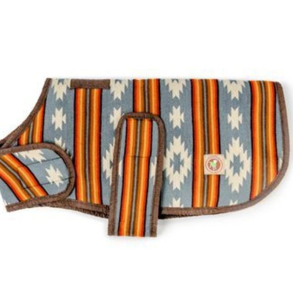 Chilly Dog Wool Dog Coat "Denim Southwest" - Picture 3 of 3